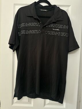 Travis Mathew Mens XL black  Golf Polo Shirt